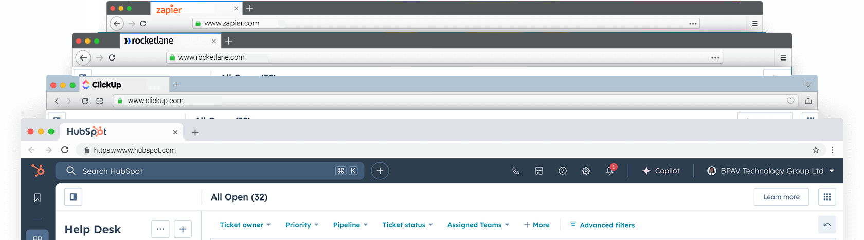 CRM, Support Desk, PSA, Project Management, Operations, and Accounting Systems